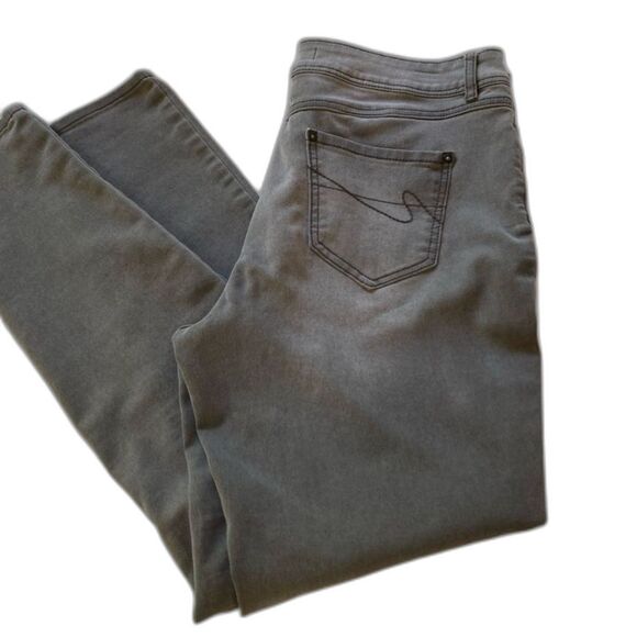 EST 1946 Cato Jeans Gray Stretch 5 Pocket Straight Leg Womens Size 12 - Picture 3 of 14